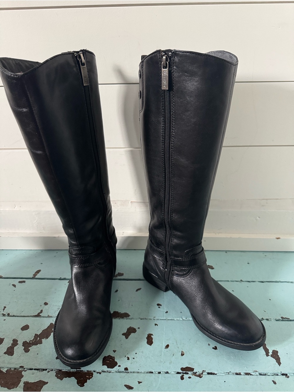 Bussola Size EU 37 Trapani Stretch Riding Boot Black leather Ankle Strap